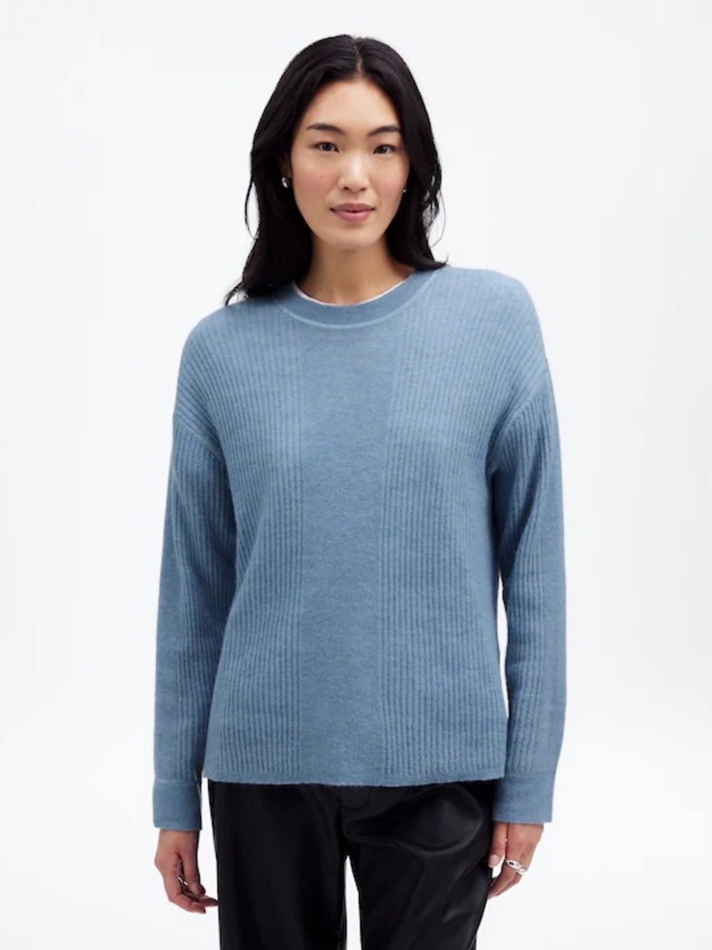 Madewell Light Blue Alpaca Blend Mixed Knit Sweater